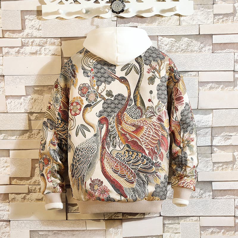 花模様刺繍入りトラックジャケット