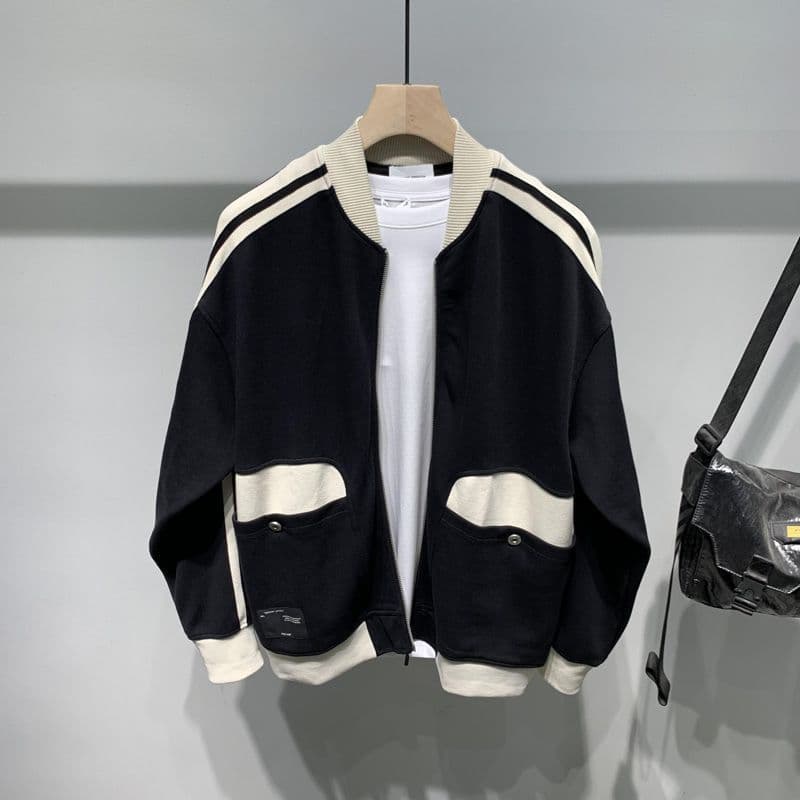 アシンメトリー配色切替トラックジャケット