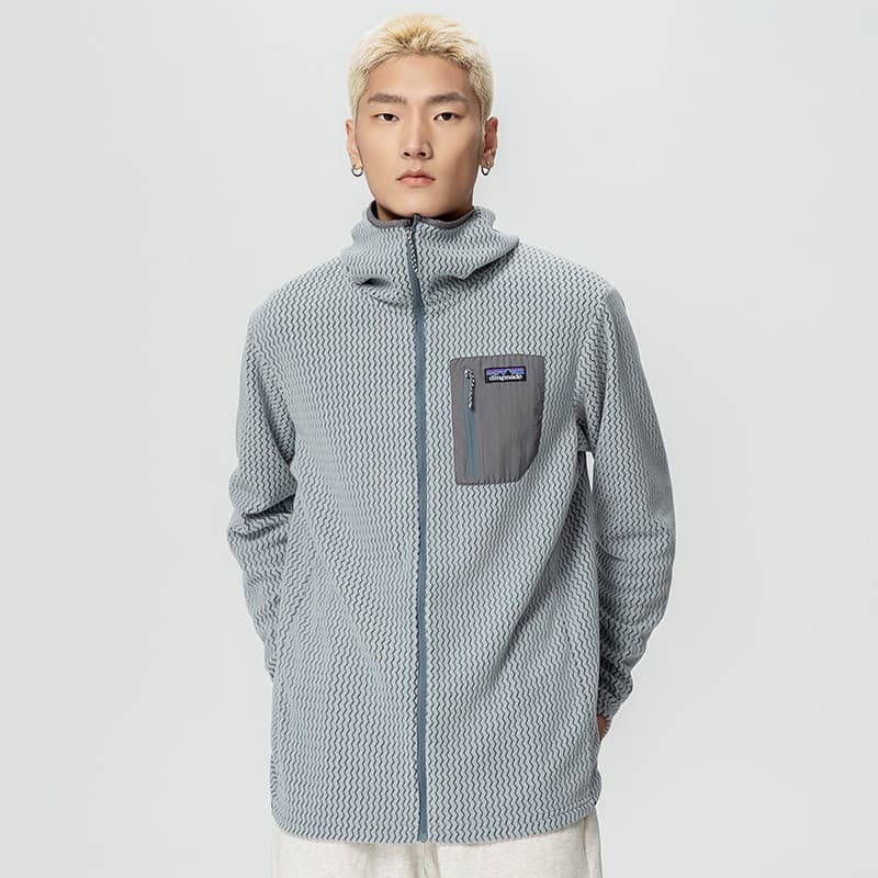波模様ニットトラックジャケット