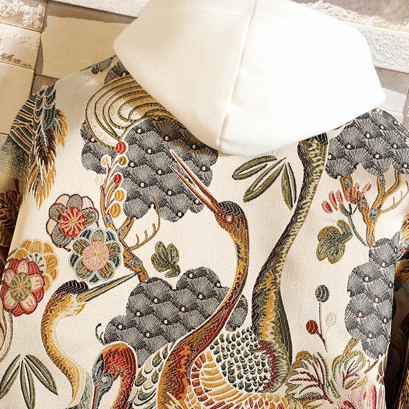 花模様刺繍入りトラックジャケット